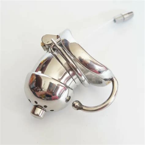 Stainless Steel Male Chastity Cage Device Metal Men Locking Belt Hook Ring Picclick