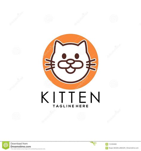 Creative Kitten Logo Design Vector Art Logo Stock Illustration