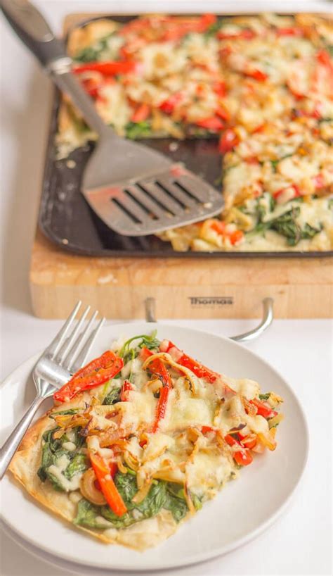 Red Pepper And Spinach Filo Tart Recipe Stuffed Peppers Healthy