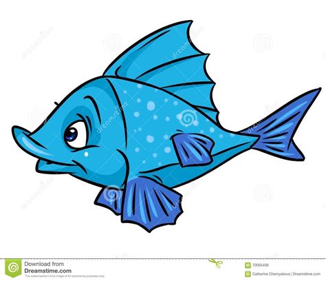 Illustration About Fish Blue Cartoon Illustration Isolated Animal
