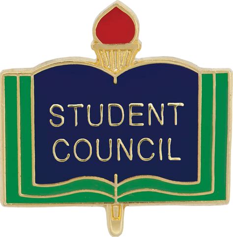 Enameled School Pin Student Council Open Book