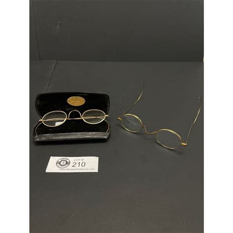 Antique Wire Rimmed Eyeglasses One With Case