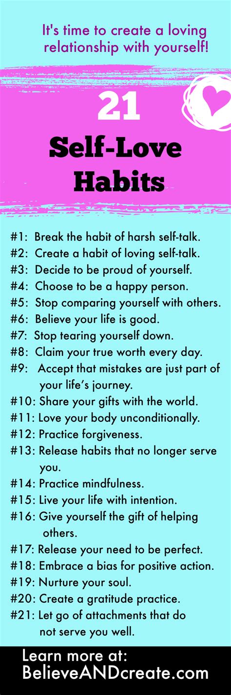 self love lessons 7 steps to a more loving relationship with yourself believe and create