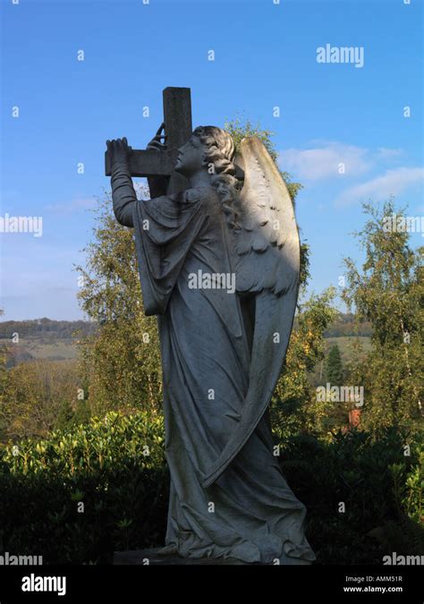 Angel Holding Cross Graveyard Holy Trinity Church Westcott Surrey