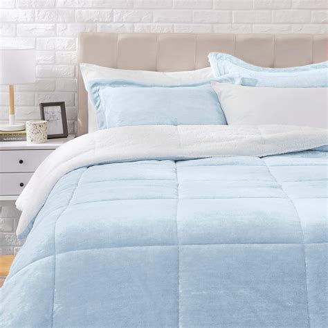 Buy Amazon Basics Ultra Soft Micromink Sherpa Comforter Bed Set Smoke
