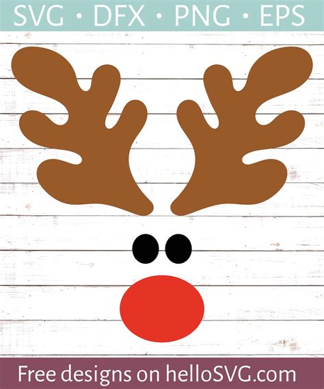 Reindeer Face SVG - Free SVG files | HelloSVG.com