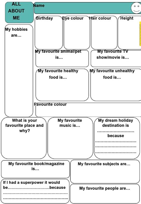 40 Printable All About Me Templates Free Templatelab