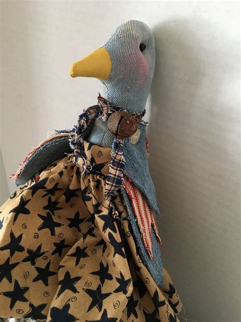 12 Patriotic Bird Doll Denim Doll Small Bird Doll Etsy