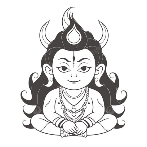 Lord Shiva Asan In The Total Sit Sitting Down And Showing His Horns