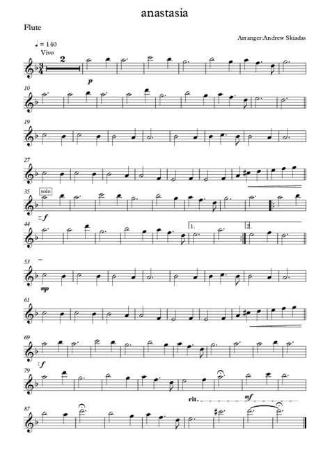 Maybe you would like to learn more about one of these? anastasia flute sheet music - Google Search | Flute sheet ...