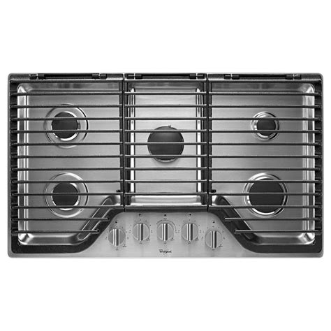 Whirlpool 36 In Gas Cooktop In Stainless Steel With 5 Burners