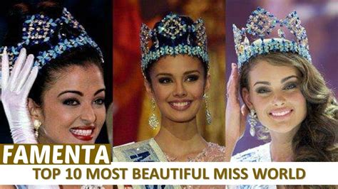 Top 10 Most Beautiful Miss World Youtube