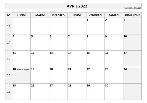 Calendrier Avril 2022 Imprimer Calendrier Vierge Gratuit 2022 Aria Art