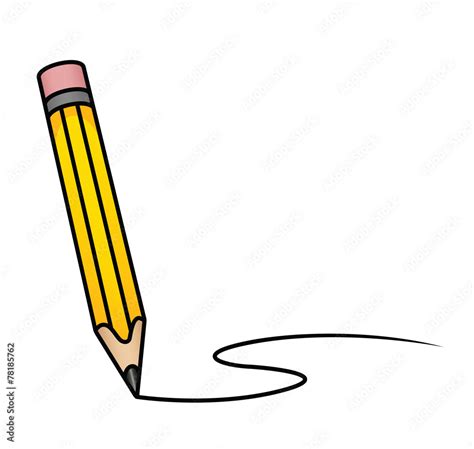 Cartoon Pencil Writing 素材庫向量圖 Adobe Stock
