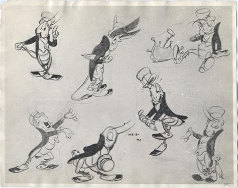 Early Versions Of Jiminy Cricket By Ward Kimball From Disneys