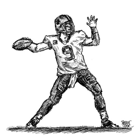 Football Quarterback Sketch Done With A Pen Tablet And Ref Flickr