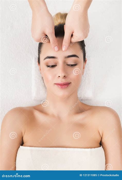 Woman Getting Professional Facial Massage At Spa Salon Stock Image Image Of Moisturize