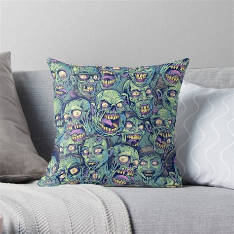 Zombie Repeatable Pattern Throw Pillow By Flylanddesigns Redbubble