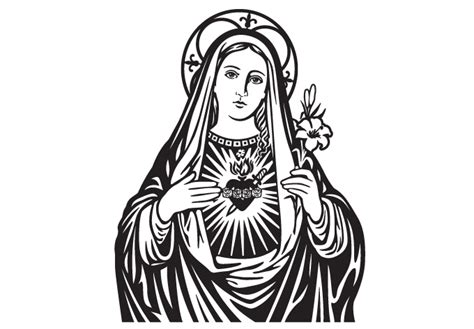 Mother Mary Clipart Black And White Clip Art Library