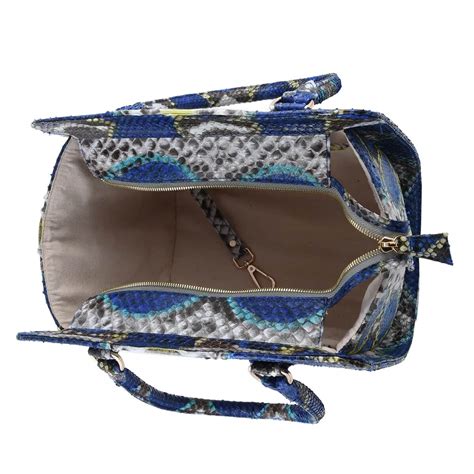 Buy The Pelle Collection Blue 100 Genuine Python Leather Tote Bag For