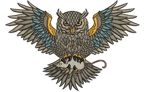 Owl Machine Embroidery Design Embroidery Patterns Etsy