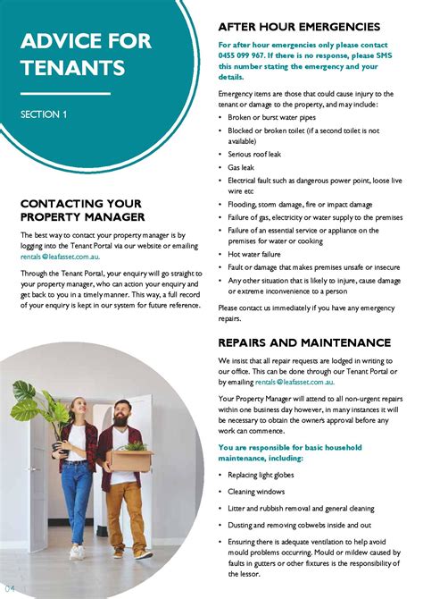 Tenants Tips And Guide Leaf Asset Real Estate