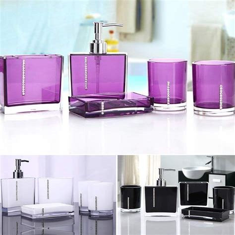 Shop the most exquisite bathroom accessories sets online at cheap price. WALFRONT 5PC/Set Acrylic Bathroom Accessories Bath Cup ...