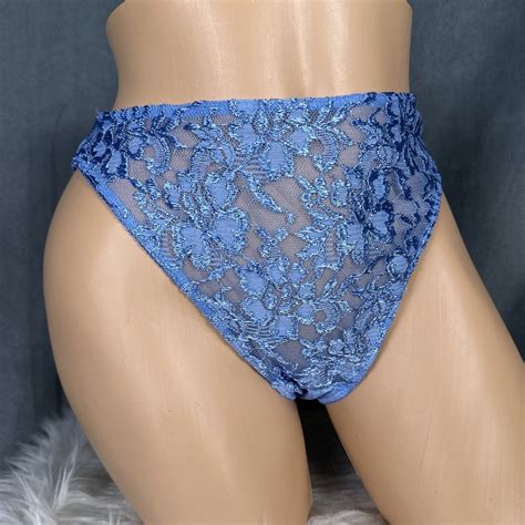 vintage victoria s secret panties size medium blue lace second skin satin usa ebay