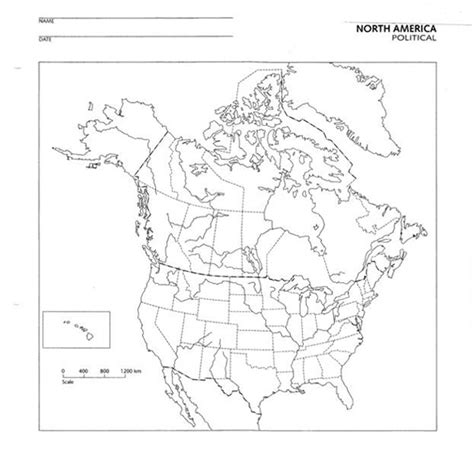 12 North America Map Blank Worksheet