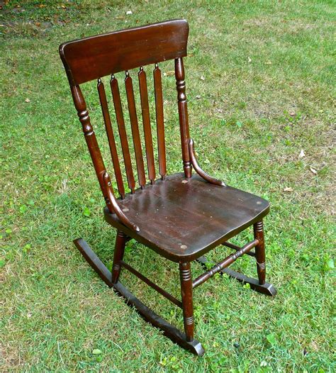 Armless Sewing Rocking Chair Antique Wood By Casakarmadecor