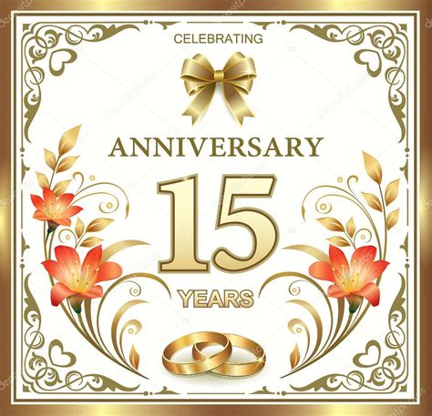 15 Years Wedding Anniversary — Stock Vector © Seriga 77346294