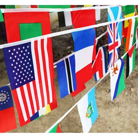 Hot 1 Set Different Countries Hanging Flagbanner Streamer Office Andbar