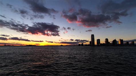 Timelapse Of Sunset At Jersey City Skyline New York Youtube