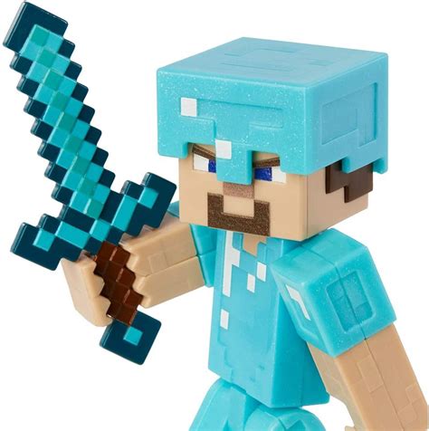 Boneco Minecraft Steve Armadura De Diamante Diamond Armor