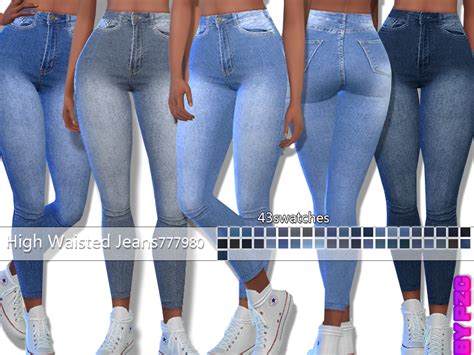 The Sims Resource Pzc High Waisted Denim Jeans777980