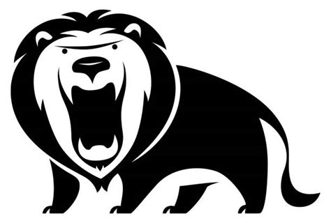 Lion Yawning Silhouettes Illustrations Royalty Free Vector Graphics