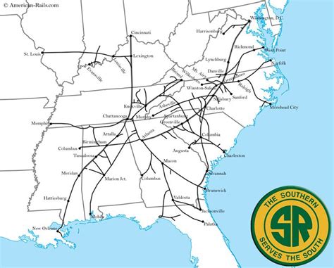 The Southern Railway Southern Railways Route Map Union Pacific Train