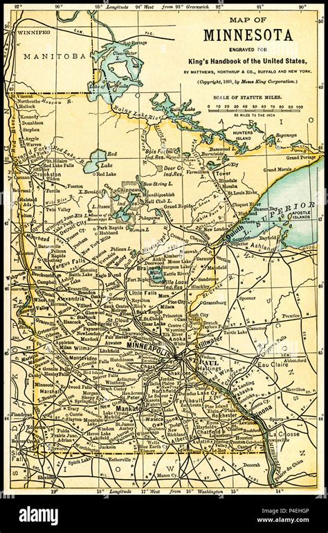 Mapa Antiguo De Minnesota 1891 Mapa De Minnesota Desde 1891 Una Guía