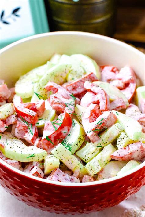 Creamy Cucumber And Tomato Salad Soulfully Made