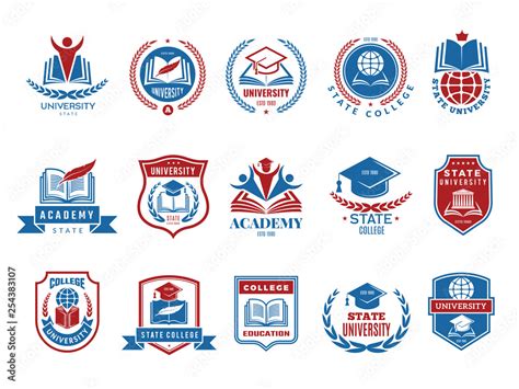 College Emblem School Or University Badges And Labels Vector Logotype