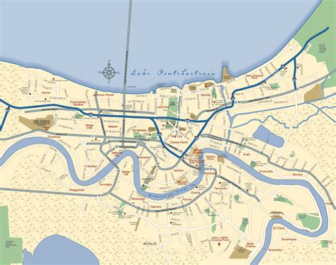 Storyville apparel has a more detailed map. New Orleans Neighborhood Map - New Orleans LA • mappery
