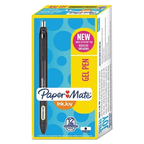 paper mate inkjoy gel retractable pen 0 7mm medium point black 12 ct