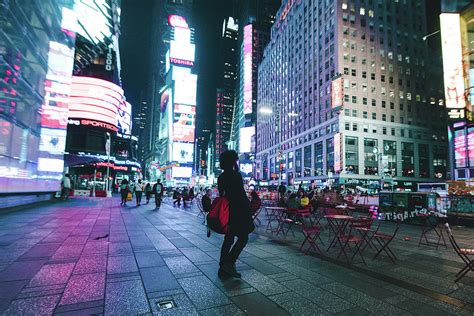 Night Streets Of Times Square Manhattan In New York City Photograph By