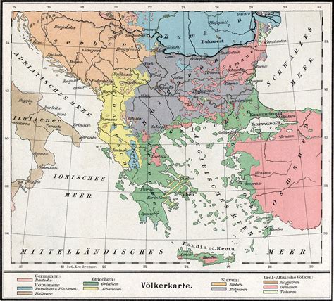 Ethnographic Map Of The Balkans 1896