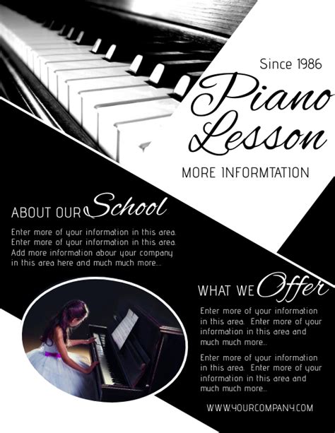 Piano Lesson Flyer Template Printable Templates