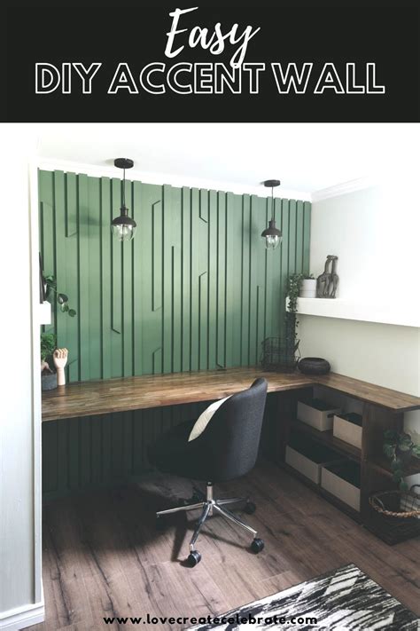 Diy Home Office Accent Wall Office Feature Wall Green Home Offices