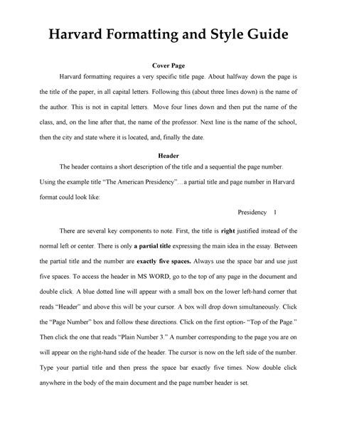 Harvard Research Paper Sample Harvard Formatting And Style Guide