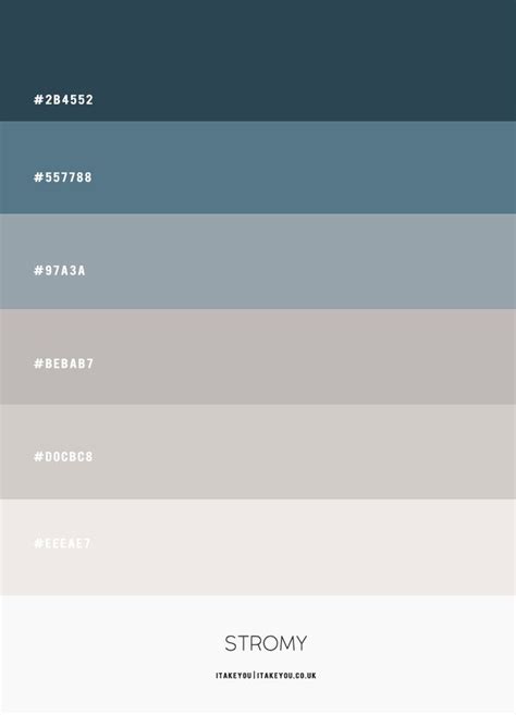 The Color Scheme For Stormy Is Shown In Shades Of Blue Gray And White