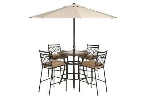 Allen And Roth Safford Stone Round Patio Bar Height Table Patio Ideas
