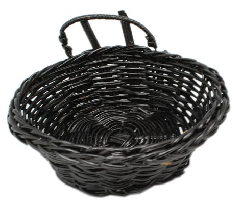 Circular Matte Black Decorative Wicker Basket - Walmart.com - Walmart.com